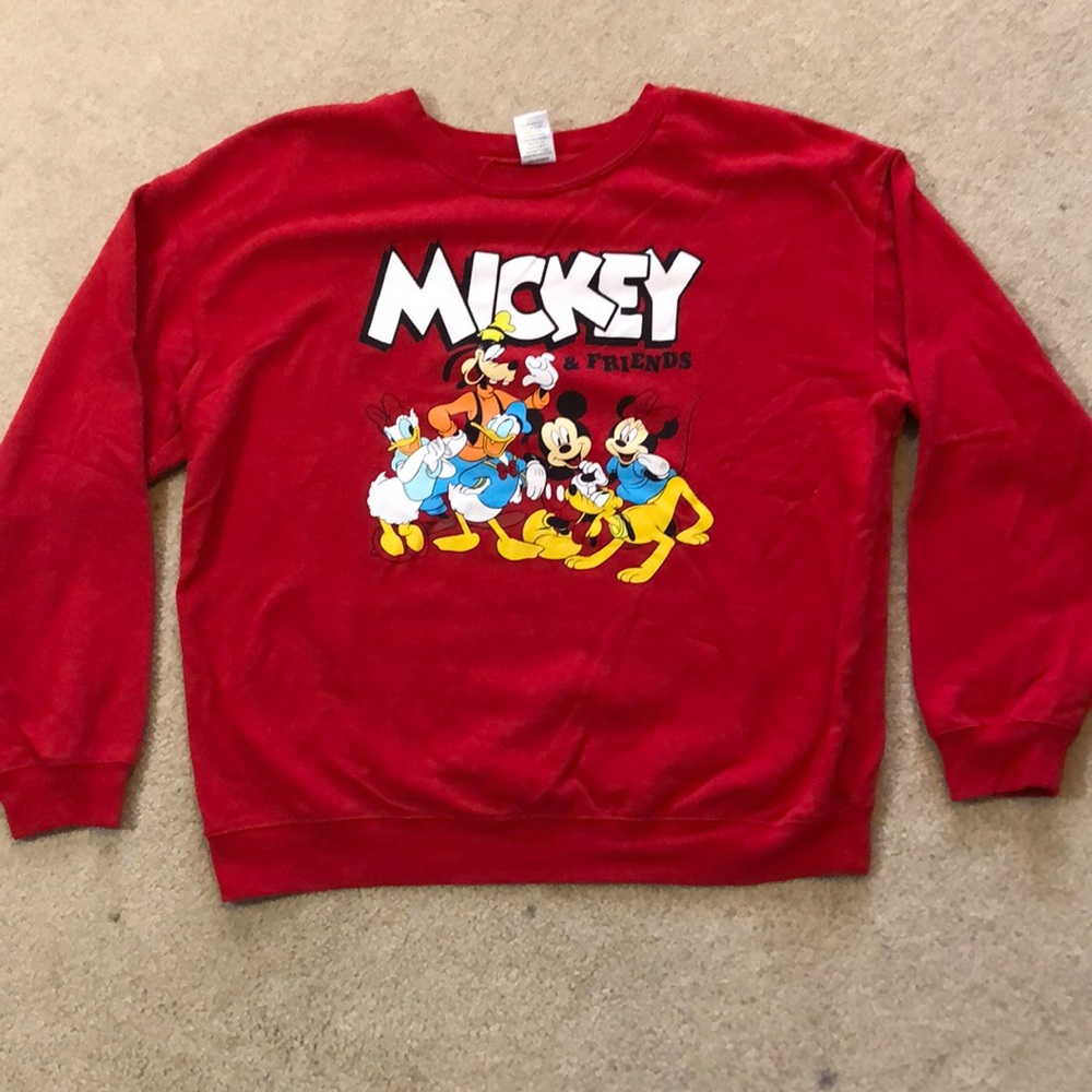 Red Mickey Mouse Sweatshirt Size: L